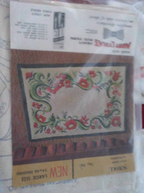 lot 150 image: 2 embroidery pillow cases 2 table runners 1 punch scroll