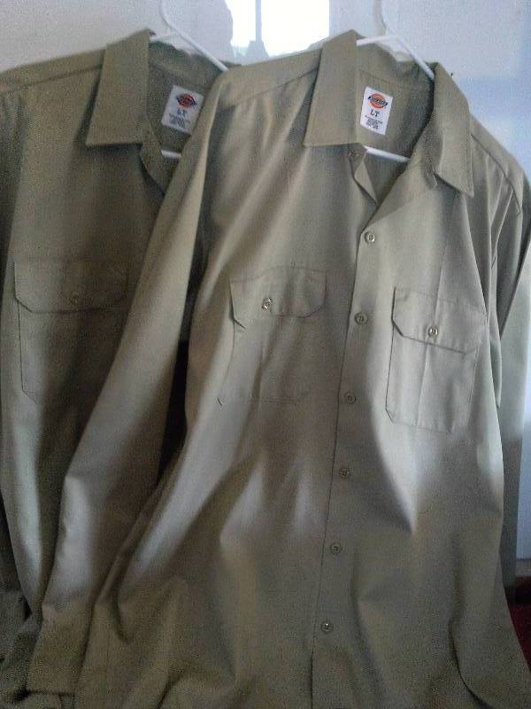 lot 164 image: 2 dickies long sleeved tall work shirts