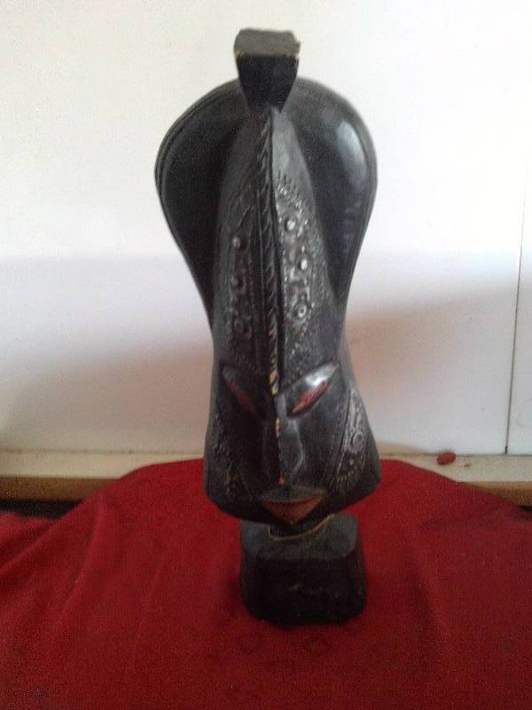 lot 170 image: black wood african american statue