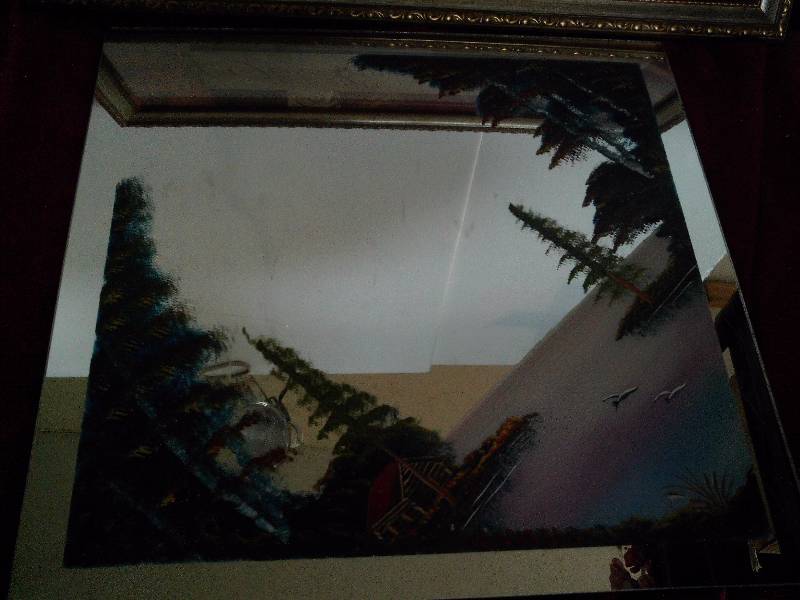 lot 177 image: 1 painted mirror 1 love picture