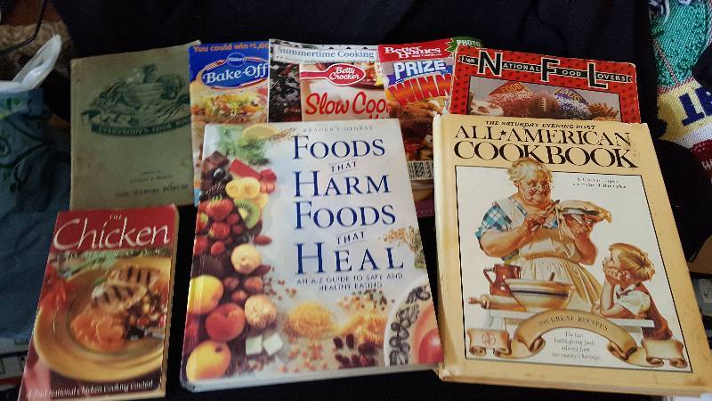 Lot of nine cook books