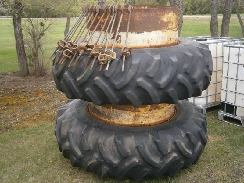 lot 4 image: Set of Band Duals with 18.4-38 Goodyear Tires