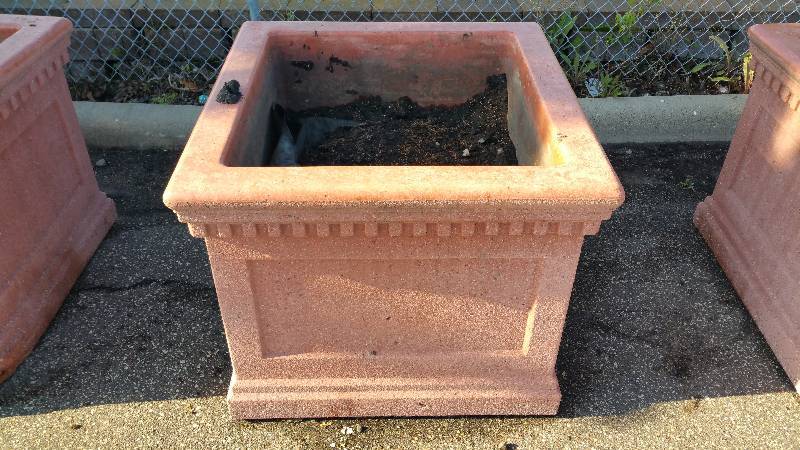 (4) Commercial Grade Square Planters