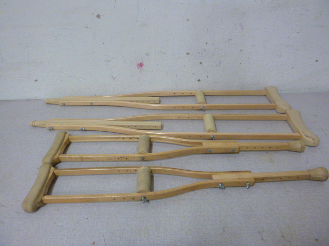 lot 199 image: 2 Pair of Crutches