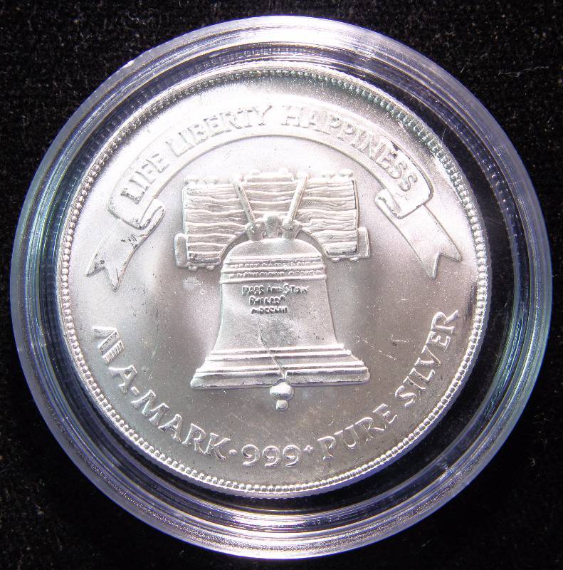 1 TROY OZ. .999 FINE SILVER LIBERTY EAGLE ROUND IN AIRTITE HOLDER
