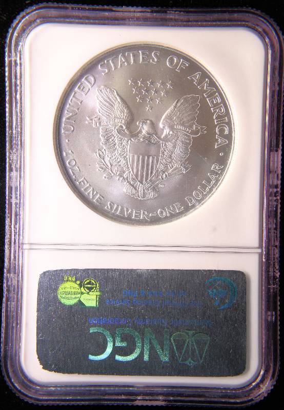 2002 AMERICAN SILVER EAGLE .999 FINE SILVER 1 TROY Oz. NGC MS69