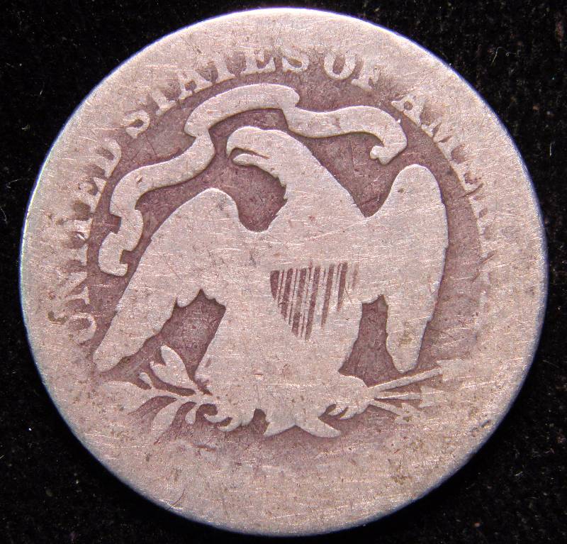 1876 US SEATED SILVER QUARTER