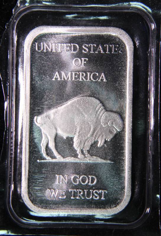 1 TROY OZ. .999 FINE SILVER BAR INDIAN BUFFALO DESIGN SEALED
