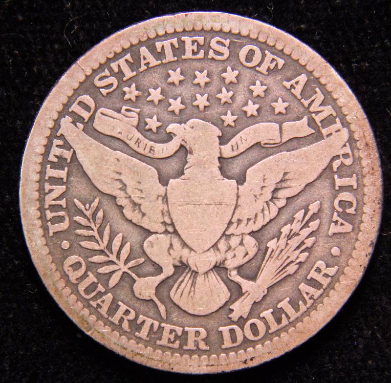 1911 BARBER SILVER QUARTER VG