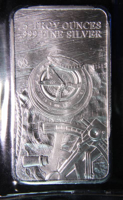5 TROY Oz. .999 FINE SILVER BAR SILVERTOWNE PROSPECTOR DESIGN SEALED