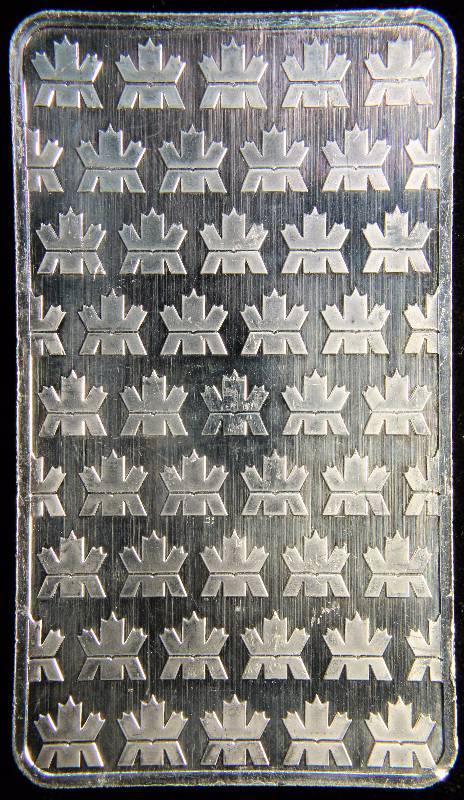 10 TROY Oz. .999 FINE SILVER BAR ROYAL CANADIAN MINT