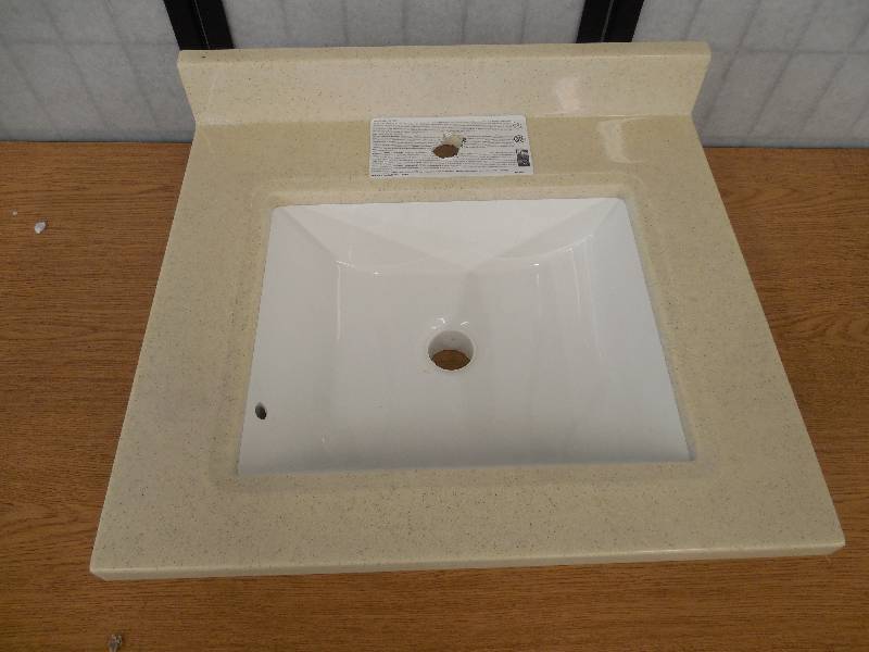 lot 19 image: 20 GRANITE BATHROOM COUNTER SINK TOP