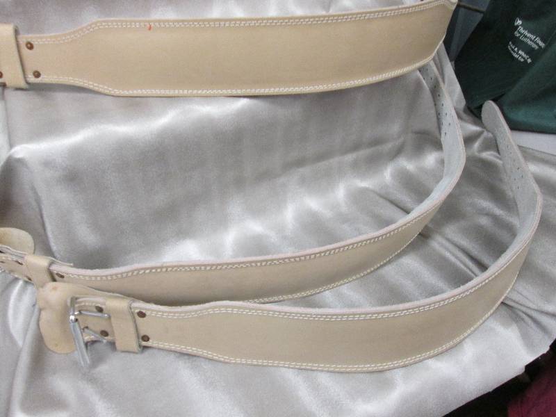 lot 58 image: Lot of 3 large weight lifting belts...