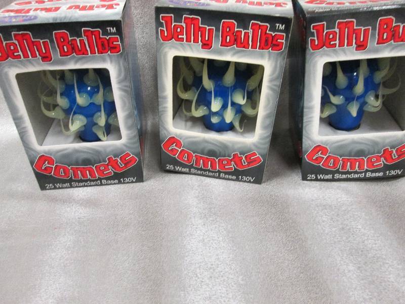 lot 60 image: Lot of 3 Blue Jelly Comet Bulbs...