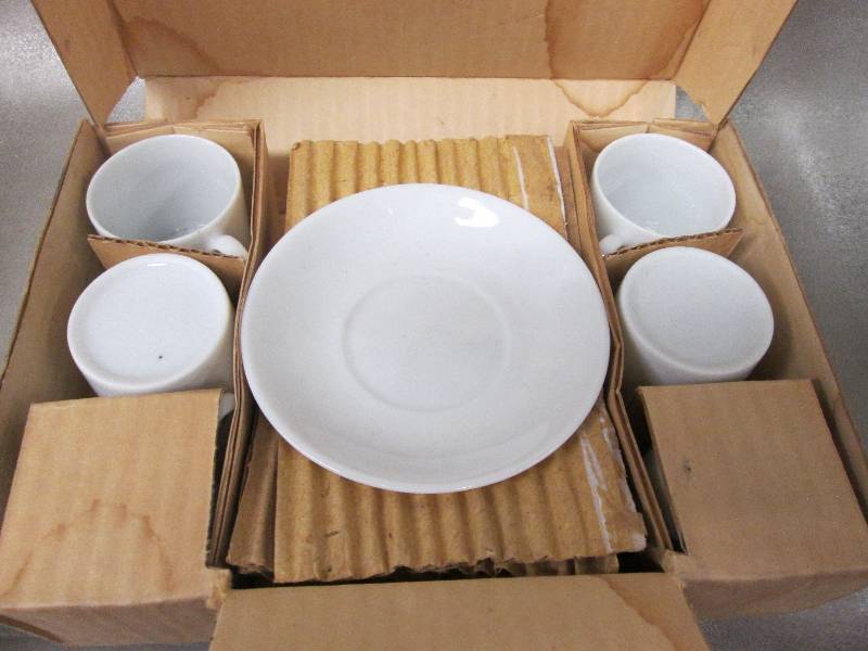 lot 80 image: Bone white cupsaucer set of 6...