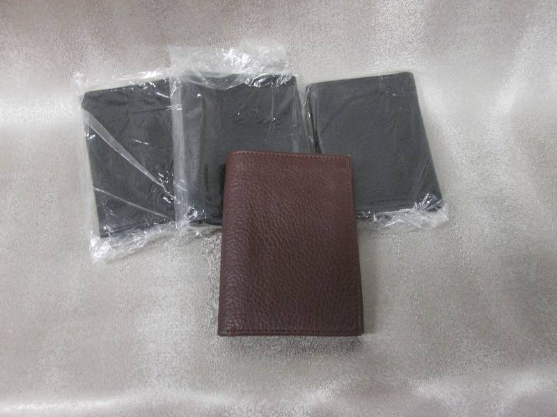 lot 138 image: Lot of 4, 1 Brown, 3 Black Tri-fold...