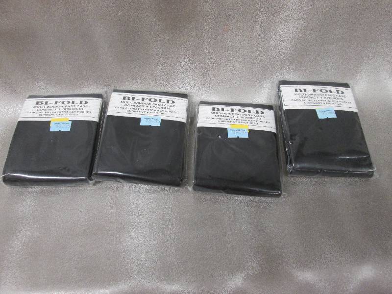 lot 141 image: Lot of 4 genuine leather black bi-f...