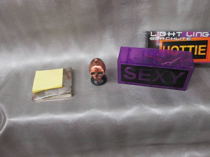 lot 242 image: Sexy Black Light, Post it Holder,...