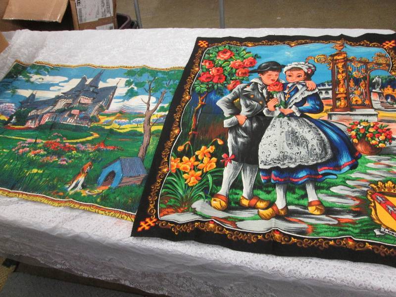 lot 255 image: Pictures scenes on fabric...