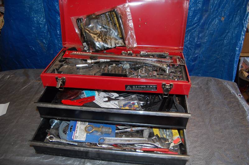 lot 146 image: Tool Box with Misc Tools
