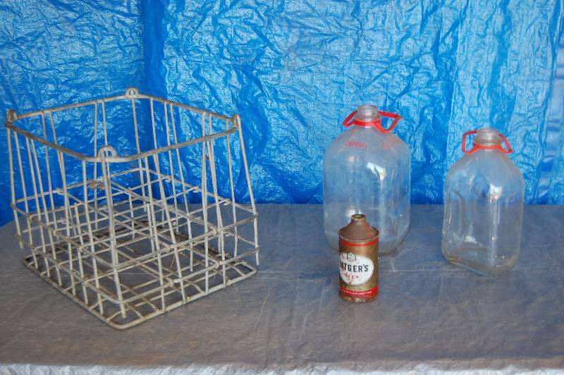 lot 183 image: Vintage Glass Milk Jugs