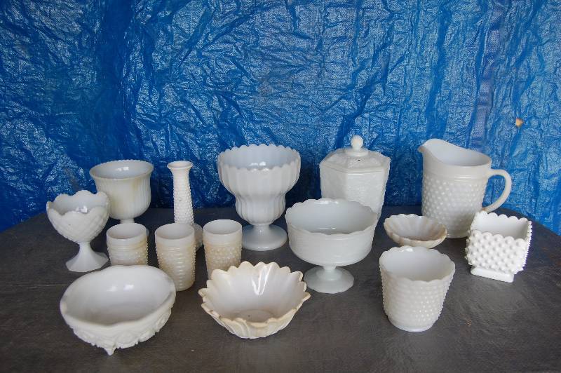 lot 241 image: Huge Lot of Milkglass