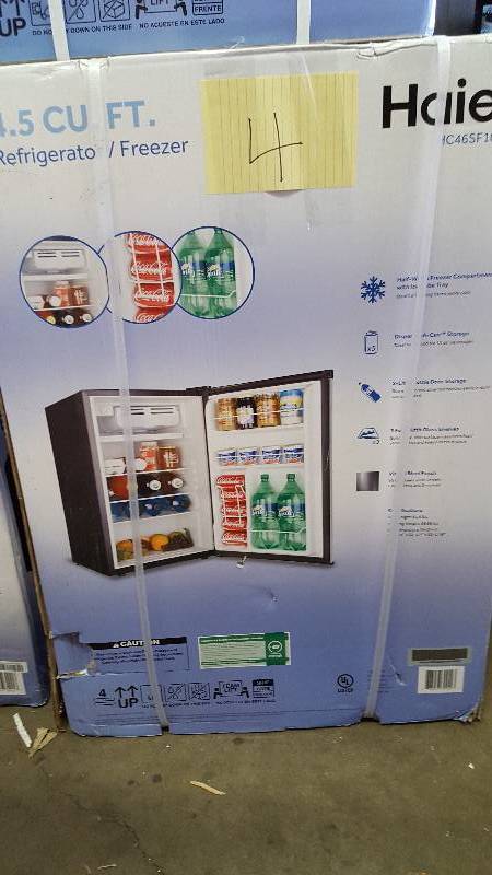 lot 4 image: Haier 4.5 CU FT Refrigerator Freezer model HC46SF10 New
