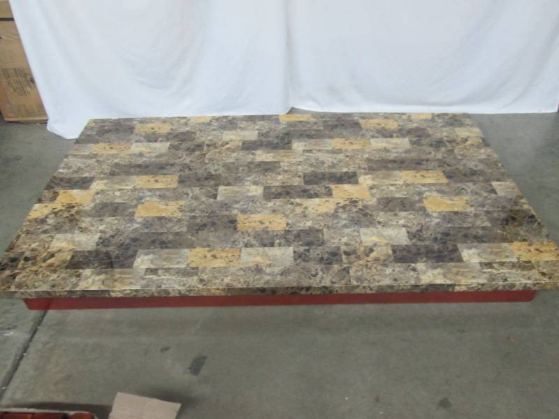 lot 16 image: Coaster Marble-Like Veneer Dining Table