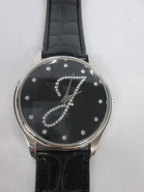 lot 70 image: Ladies Silvertone Crystal Initial Watch