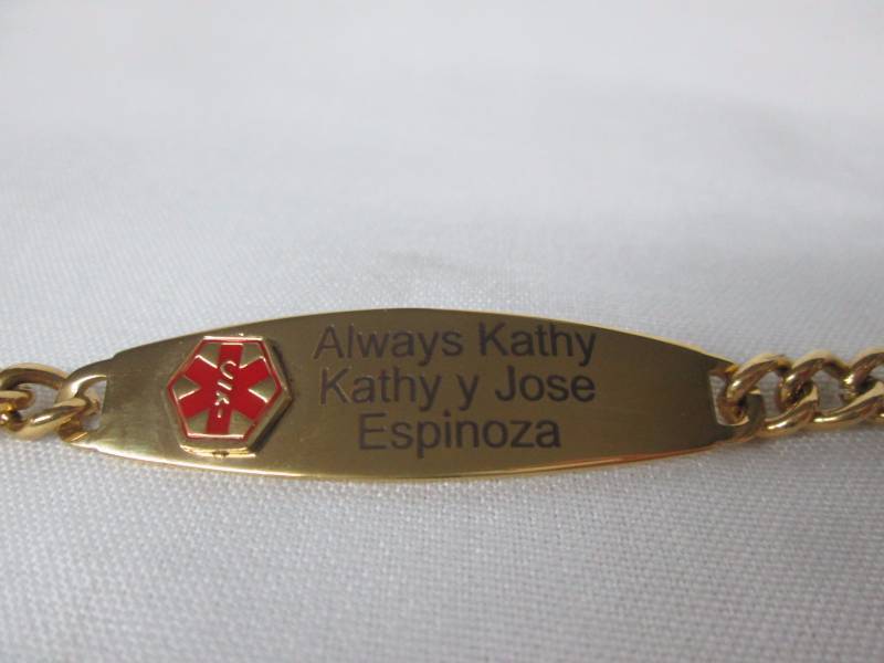lot 89 image: Mens Goldtone Stainless Steel Medical ID Bracelet