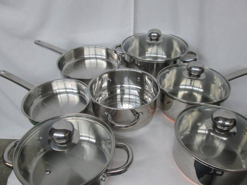 Chef's Mark 11pc. Stainless Steel Cookware Set w/ Copper Base May