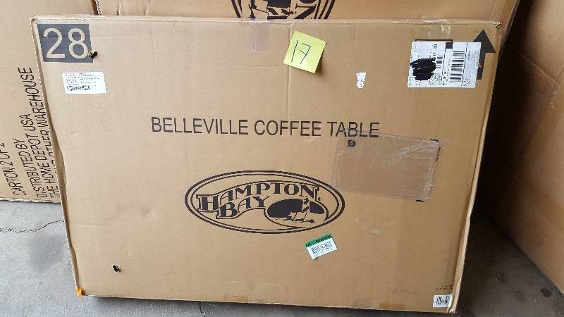 lot 17 image: Hampton Bay Belleville Tile Top Patio Coffee Table New