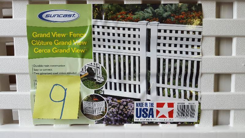 lot 9 image: Suncast Grand View Fence Lot of 3 Pieces New