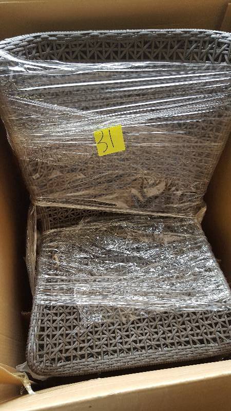 lot 31 image: Hampton Bay Arthur Stacking Chair 2 PK