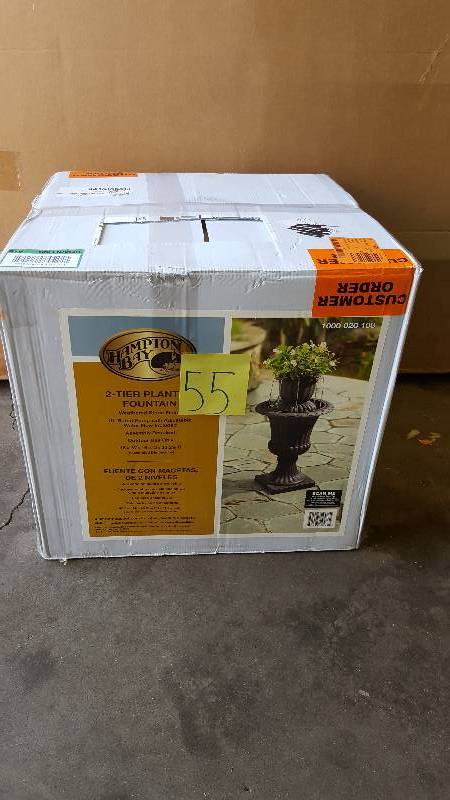 lot 55 image: Hampton Bay 2 Tier Planter Fountain