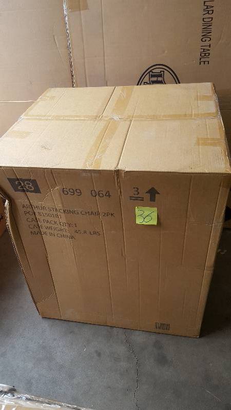 lot 36 image: Hampton Bay Arthur Stacking Chair 2 PK