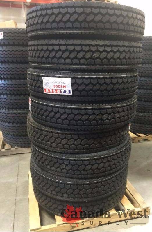 lot 11 image: NEW 8 X 11R24.5 16 PLY HS208 KASPEN SEMI TRUCK TIRE DRIVE