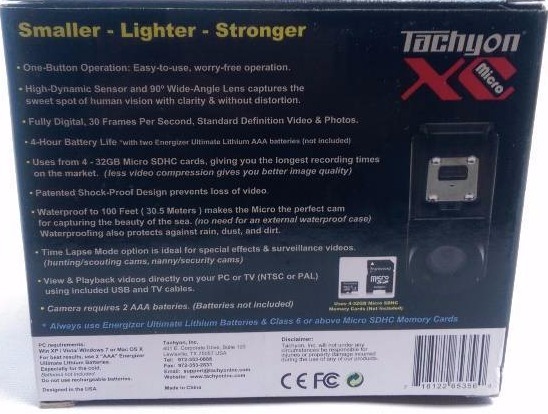 lot 173 image: Tachyon XC Micro Helmet Camera
