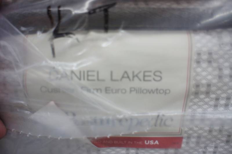 lot 28 image: New King Size Sealy Posturepedic Daniel Lakes Cushion Firm Euro Pillow-top Mattress