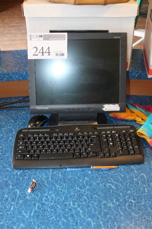 lot 244 image: Lot of Computer Equipment Including 1) Dell Vostro Desktop AND 1) ViewSonic VE155b Monitor AND 2) Logitech Keyboard and Mouse