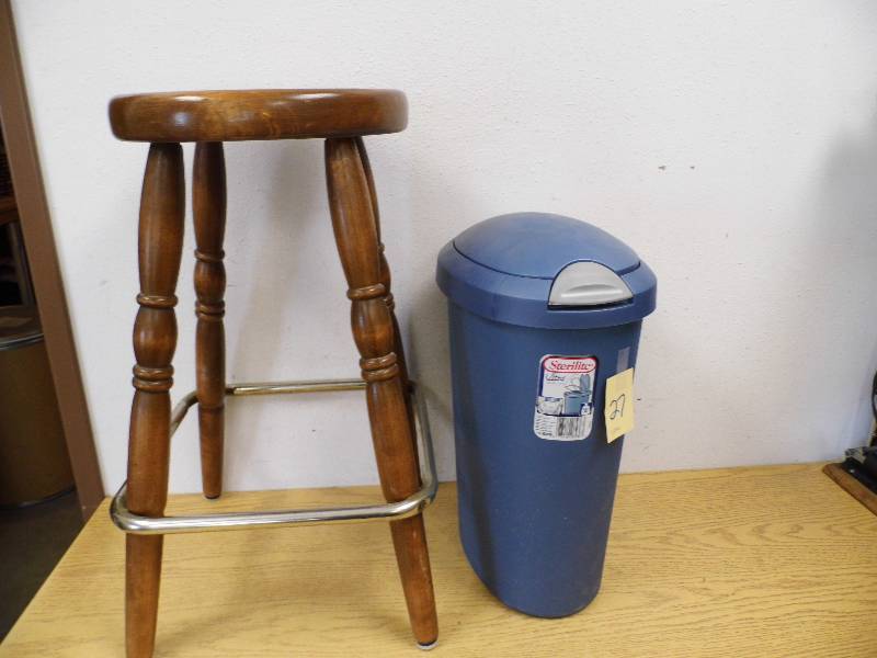 Stool & Garbage Can