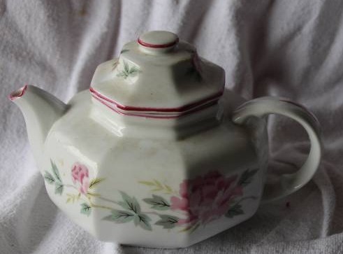 China Teapot in Rose Pattern