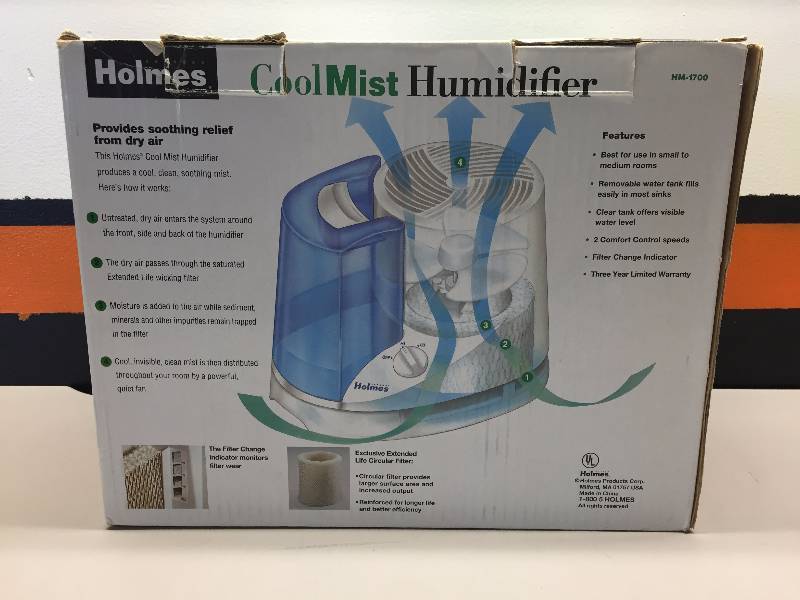 lot 2 image: HUMIDIFIER, HOLMES COOL MIST 2.3 GALLOON
