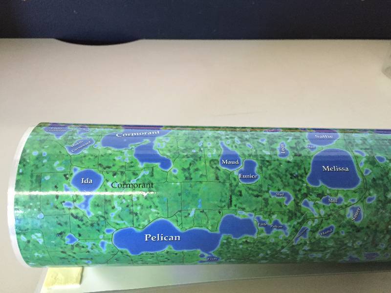 lot 5 image: MN LAKES MAP, ELK LAMP, FRIDGE EGGHOLDER