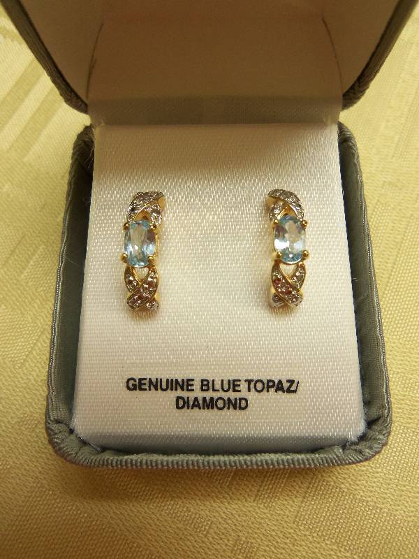 Topaz & Diamond Earrings