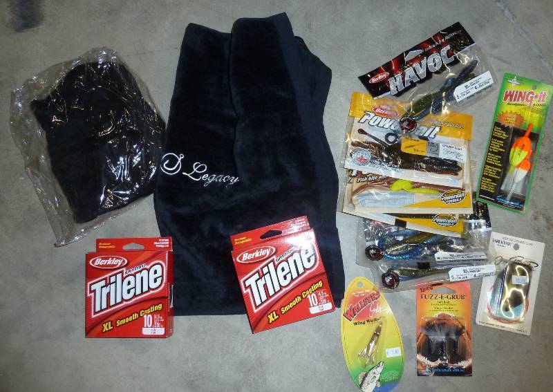 Lot of fishing stuff - 10 lb line, ...