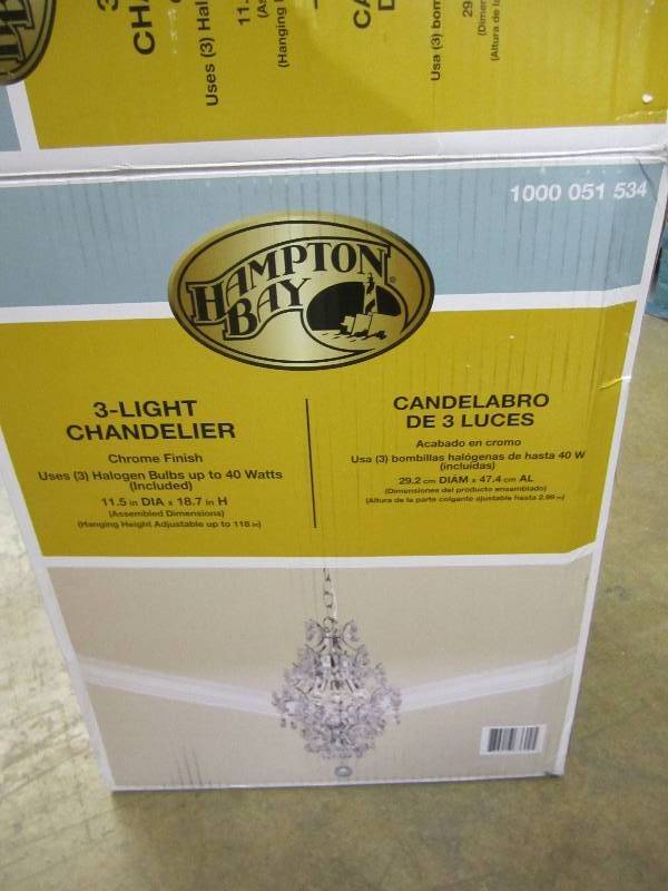 3-Light Chrome Crystal Branches Pen...