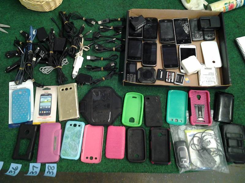Lot Of Cell Phones, Cases, Chargers (Gold Scrap)