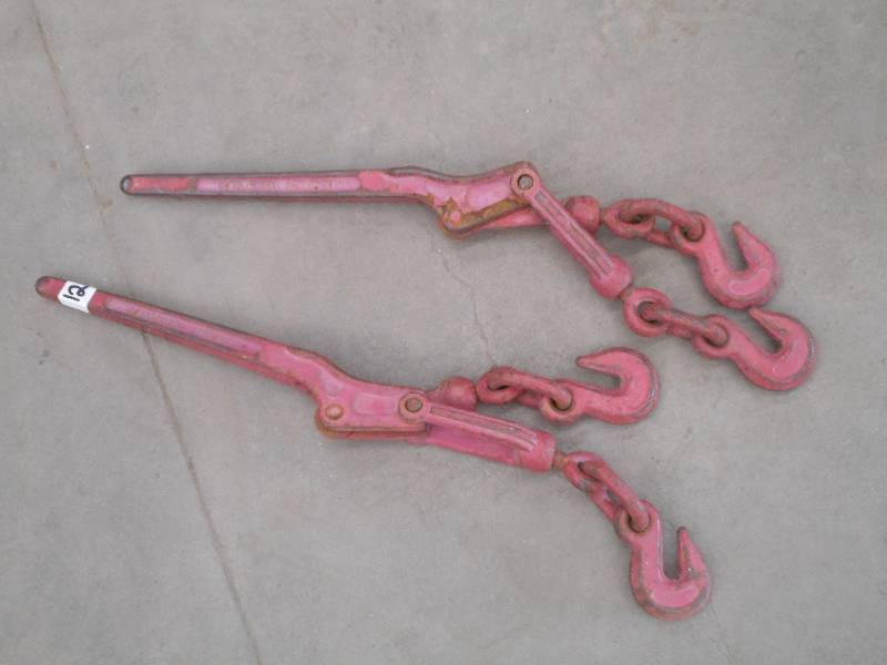 lot 12 image: (2) Heavy Duty Chain Binders...