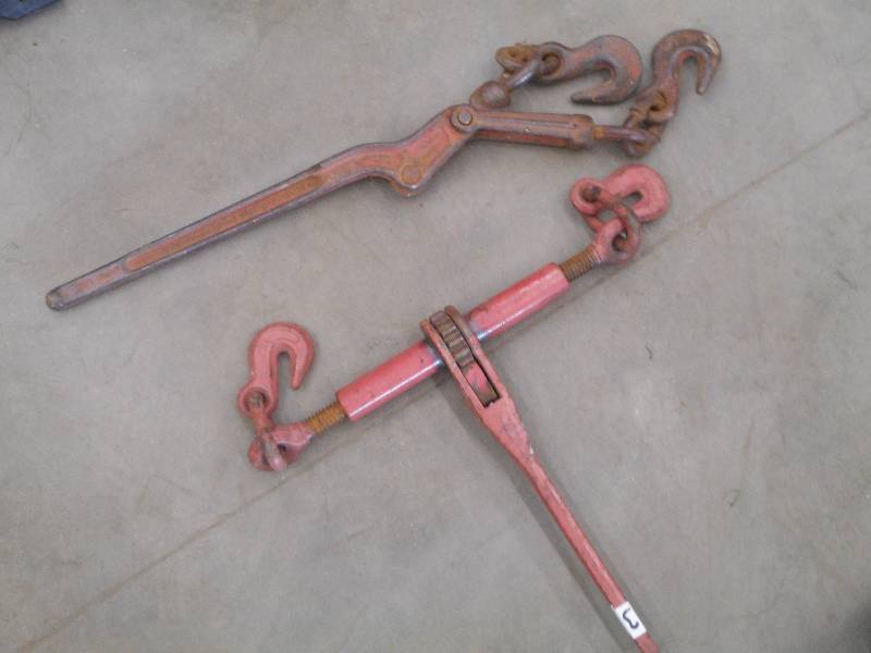 lot 13 image: (2) Heavy Duty Chain Binders, (1) I...